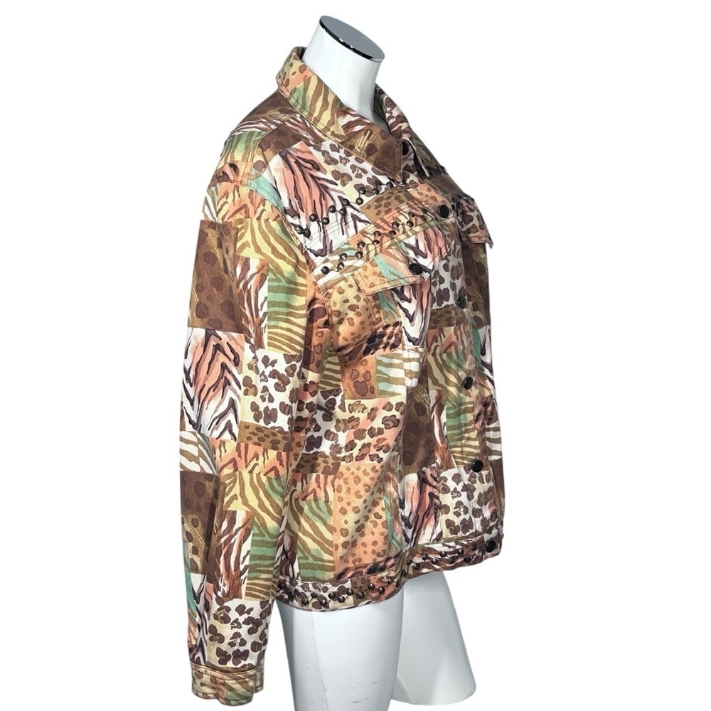MULTIPLES Animal Print Button-Up Lined Jacket Wom… - image 4